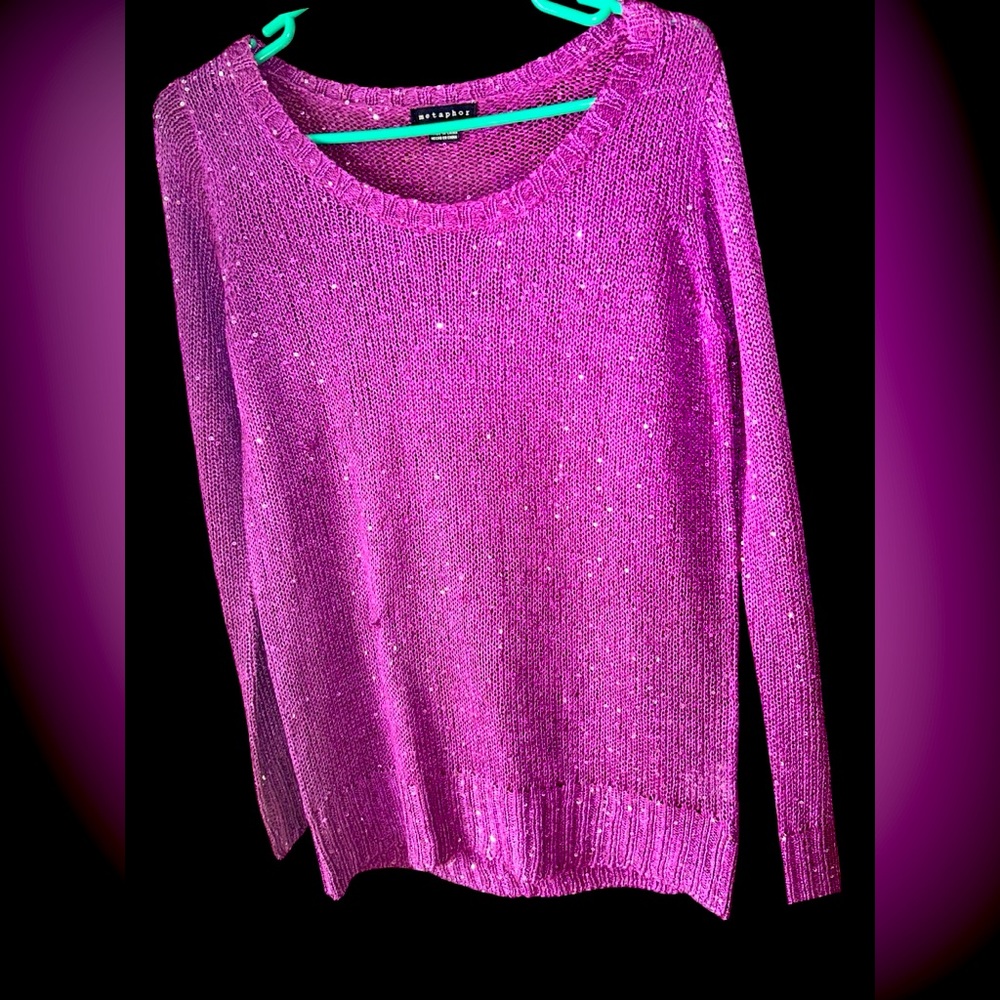 Metaphor purple sequin sweater size medium